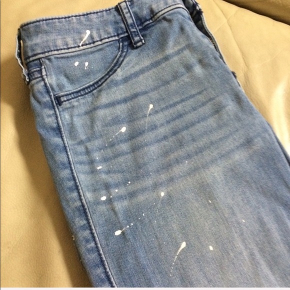 Super skinny ripped jeans /painted design - Picture 3 of 3